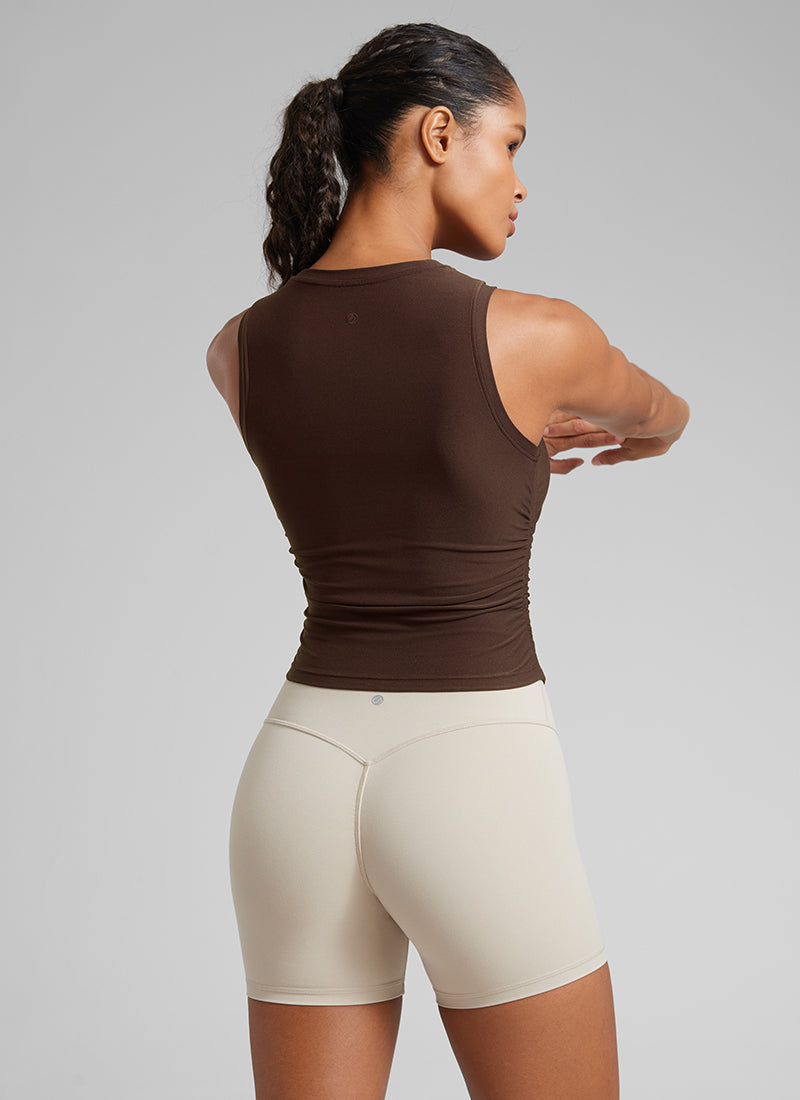 Cloudweight High Neck Ruched Tank Tops