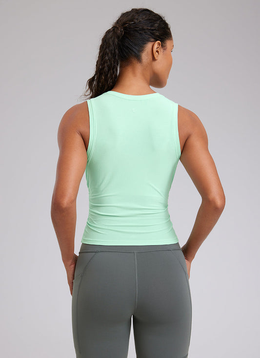 Cloudweight High Neck Ruched Tank Tops