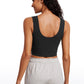 Ribbed Cropped Length Scoop Neck Tank