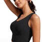 Ribbed Cropped Length Scoop Neck Tank