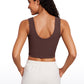 Ribbed Cropped Length Scoop Neck Tank