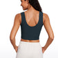 Ribbed Cropped Length Scoop Neck Tank