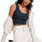Ribbed Cropped Length Scoop Neck Tank