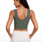 Ribbed Cropped Length Scoop Neck Tank