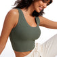 Ribbed Cropped Length Scoop Neck Tank