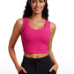 Ribbed Cropped Length Scoop Neck Tank
