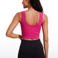 Ribbed Cropped Length Scoop Neck Tank