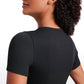 Ribbed Modal Crew Neck Short Sleeves