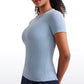 Ribbed Modal Crew Neck Short Sleeves