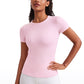 Ribbed Modal Crew Neck Short Sleeves