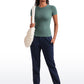 Ribbed Modal Crew Neck Short Sleeves