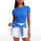 Ribbed Modal Crew Neck Short Sleeves
