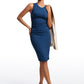Butterluxe Ruched Bodycon Sleeveless Midi Dresses
