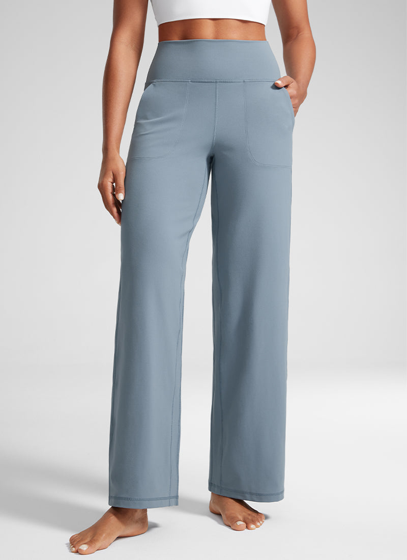 Butterlift High Waisted Wide Leg Pants with Pockets 31"