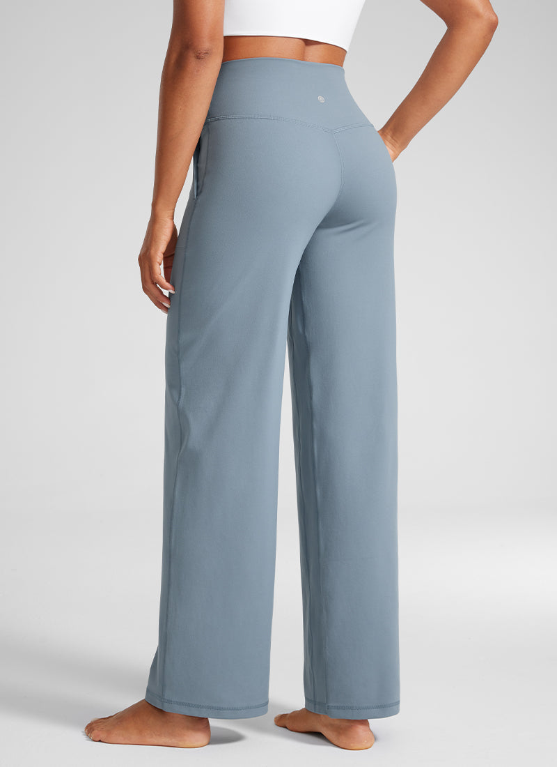 Butterlift High Waisted Wide Leg Pants with Pockets 31"
