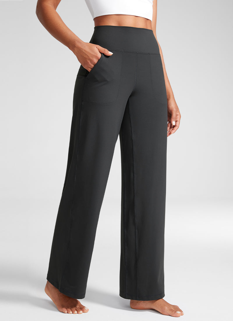 Butterlift High Waisted Wide Leg Pants with Pockets 31"