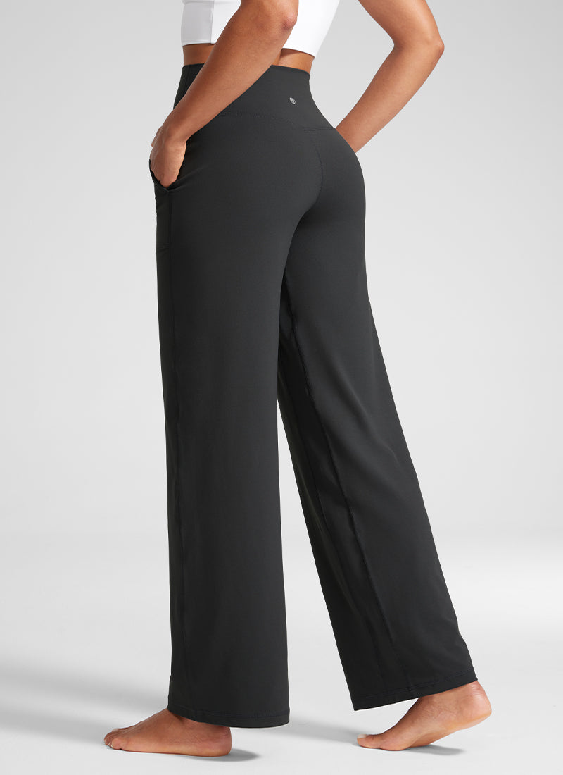 Butterlift High Waisted Wide Leg Pants with Pockets 31"
