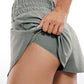 Feathery-Fit Soft High Waisted 2 in 1 Flowy Shorts with Zip Pockets