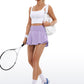 Feathery-Fit Soft High Waisted 2 in 1 Flowy Shorts with Zip Pockets