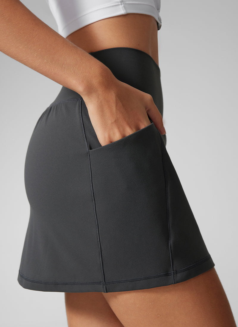 Butterlift High Waisted  A Line Golf Skirts with Side Pockets 15''