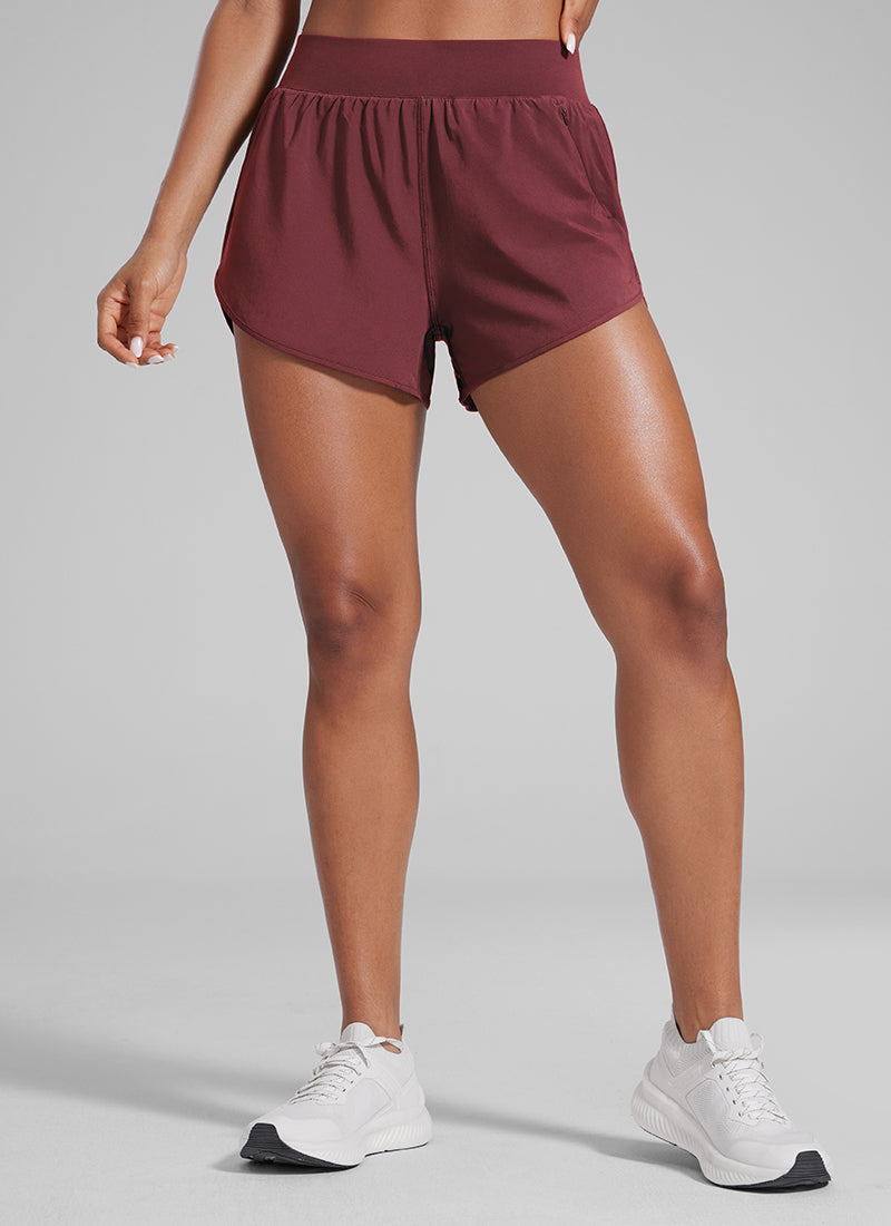 High Waisted Dolphin Shorts 3” With Zipper Pockets Liner