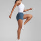 High Waisted Dolphin Shorts 3” With Zipper Pockets Liner