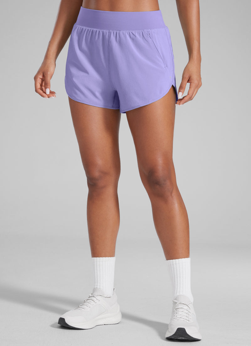 High Waisted Dolphin Shorts 3” With Zipper Pockets Liner