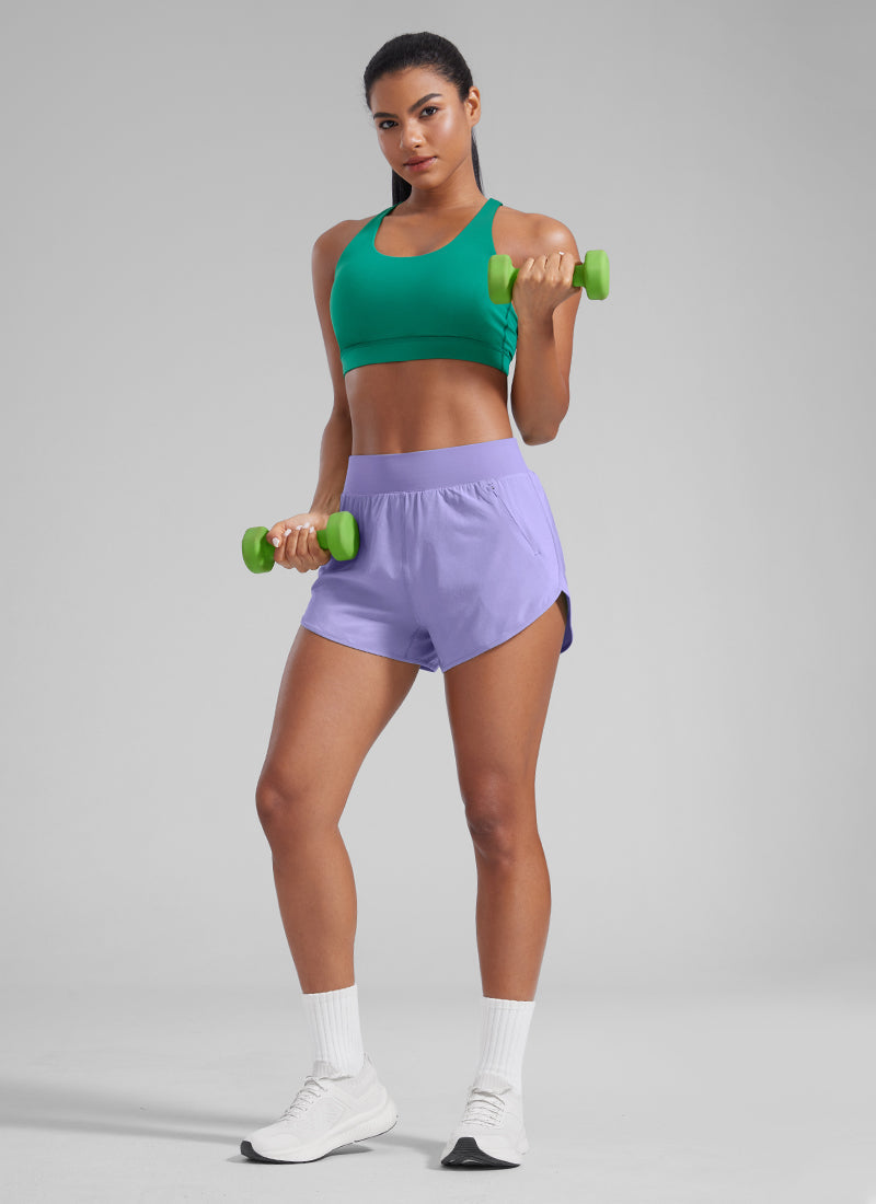 High Waisted Dolphin Shorts 3” With Zipper Pockets Liner