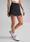 Feathery-Fit Soft High Waisted Dolphin Skirts with Zipper Pocket 14.5"