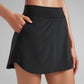 Feathery-Fit Soft High Waisted Dolphin Skirts with Zipper Pocket 14.5"