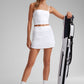 Feathery-Fit Soft High Waisted Dolphin Skirts with Zipper Pocket 14.5"