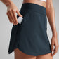 Feathery-Fit Soft High Waisted Dolphin Skirts with Zipper Pocket 14.5"