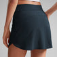 Feathery-Fit Soft High Waisted Dolphin Skirts with Zipper Pocket 14.5"