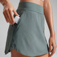 Feathery-Fit Soft High Waisted Dolphin Skirts with Zipper Pocket 14.5"