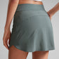 Feathery-Fit Soft High Waisted Dolphin Skirts with Zipper Pocket 14.5"