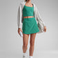 Feathery-Fit Soft High Waisted Dolphin Skirts with Zipper Pocket 14.5"