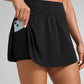 A Line Athletic Skirts High Waisted Side Slit with Pockets 14.5''