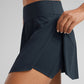 A Line Athletic Skirts High Waisted Side Slit with Pockets 14.5''