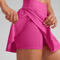 A Line Athletic Skirts High Waisted Side Slit with Pockets 14.5''