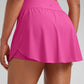 A Line Athletic Skirts High Waisted Side Slit with Pockets 14.5''