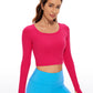 Butterluxe Cropped Long Sleeve Scoop Neck