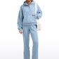 Fleece Lined Half Zip Hoodies with Thumb Holes