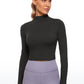 Butterluxe Mock Turtleneck Cropped Long Sleeves