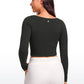 Butterluxe Double Lined Cropped Long Sleeves Square Neck