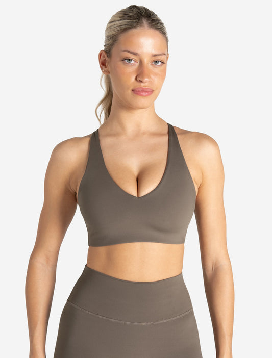 Allure Adjustable Sports Bra - Taupe