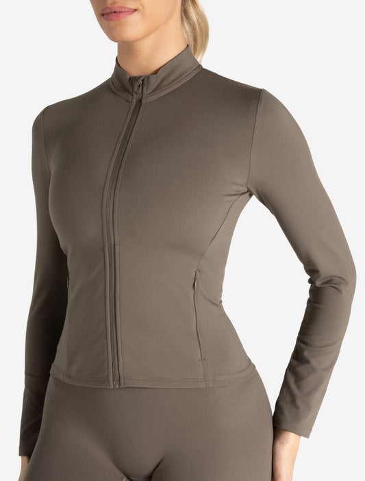Allure Zip Jacket - Taupe