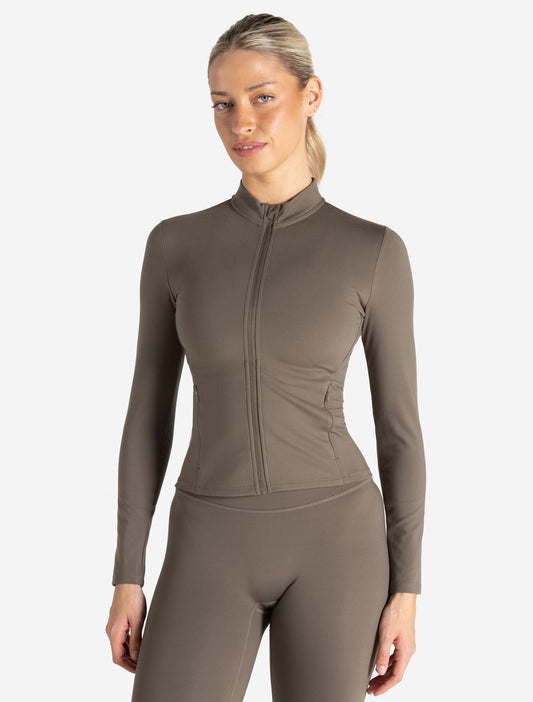 Allure Zip Jacket - Taupe