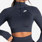 Scrunch Seamless Crop 1/2 Zip - Midnight Blue