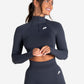 Scrunch Seamless Crop 1/2 Zip - Midnight Blue