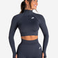 Scrunch Seamless Crop 1/2 Zip - Midnight Blue